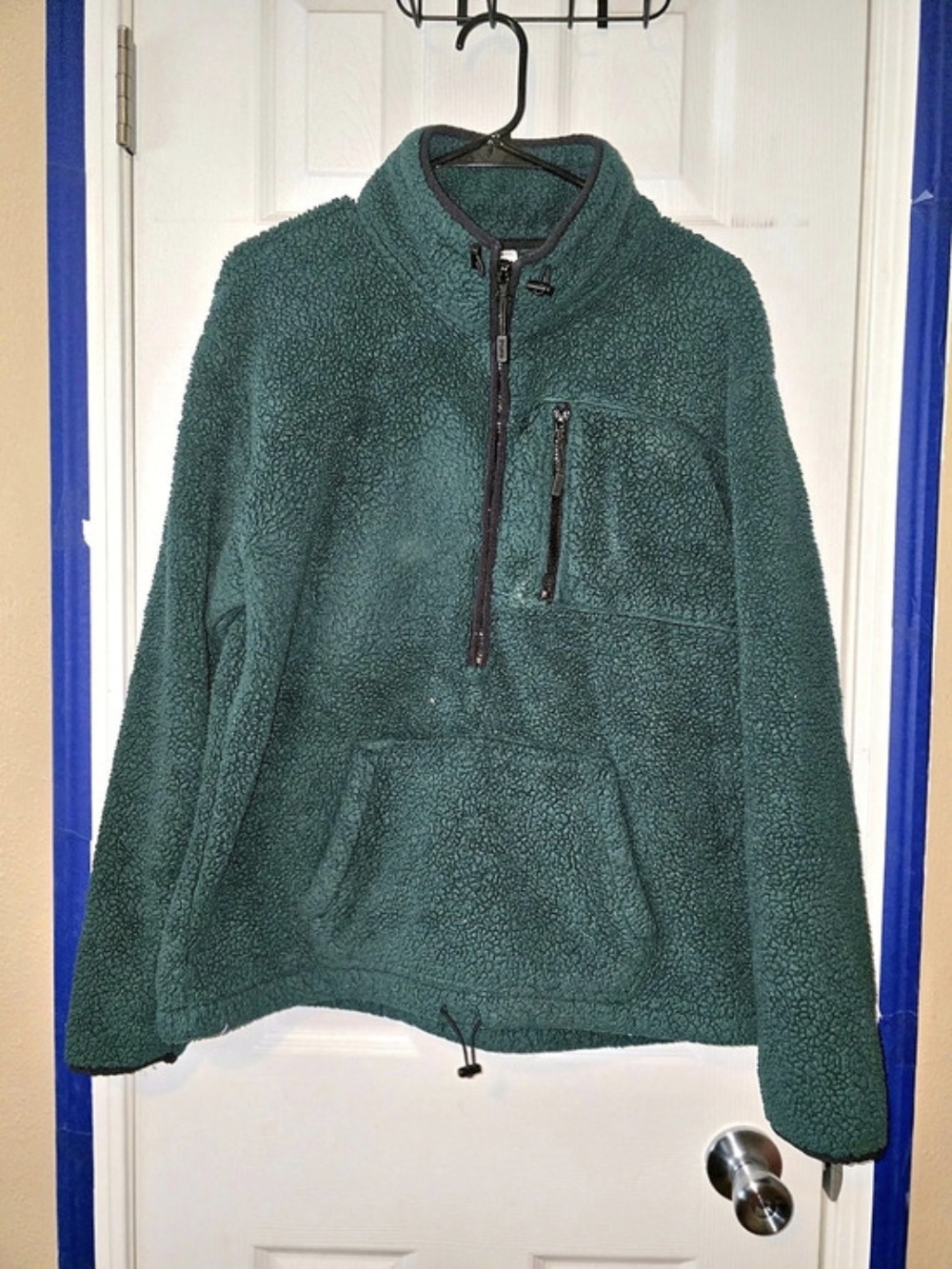 PINK Green Sherpa Pullover Jacket